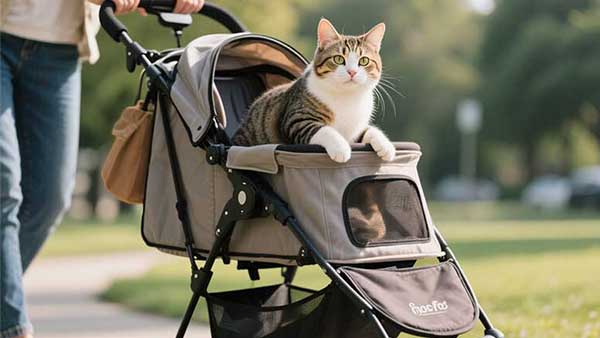 cat stroller walking 