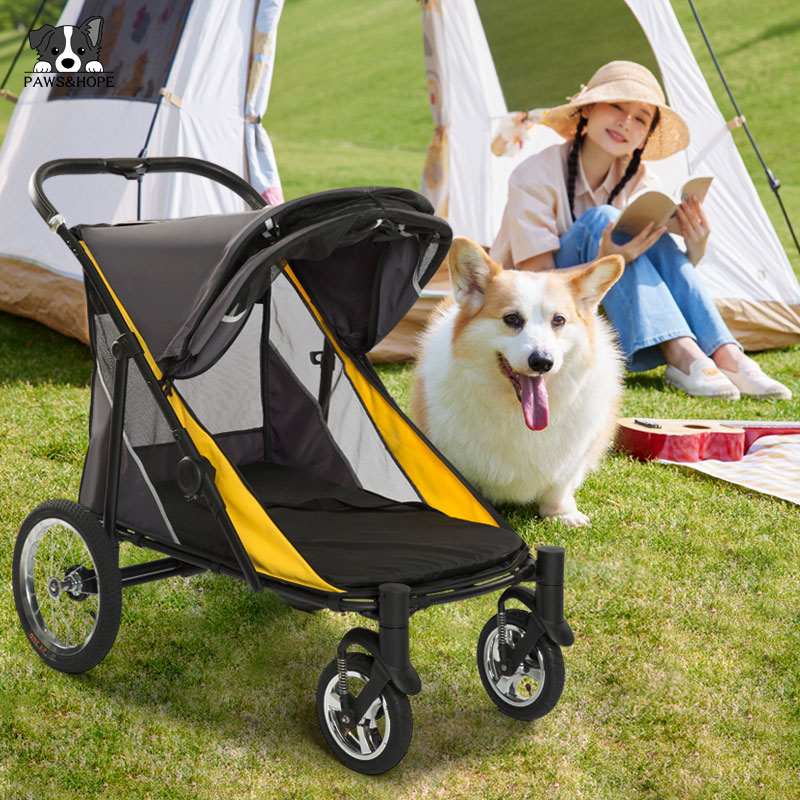 Folding pet stroller portability